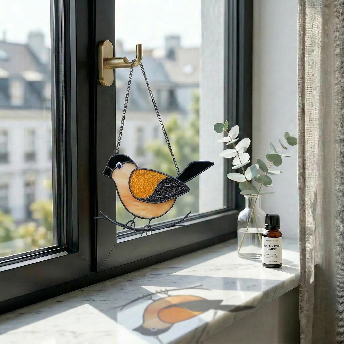 Handmade Stained Glass Bird Suncatcher, Window Hanging, Mother's Day Gift