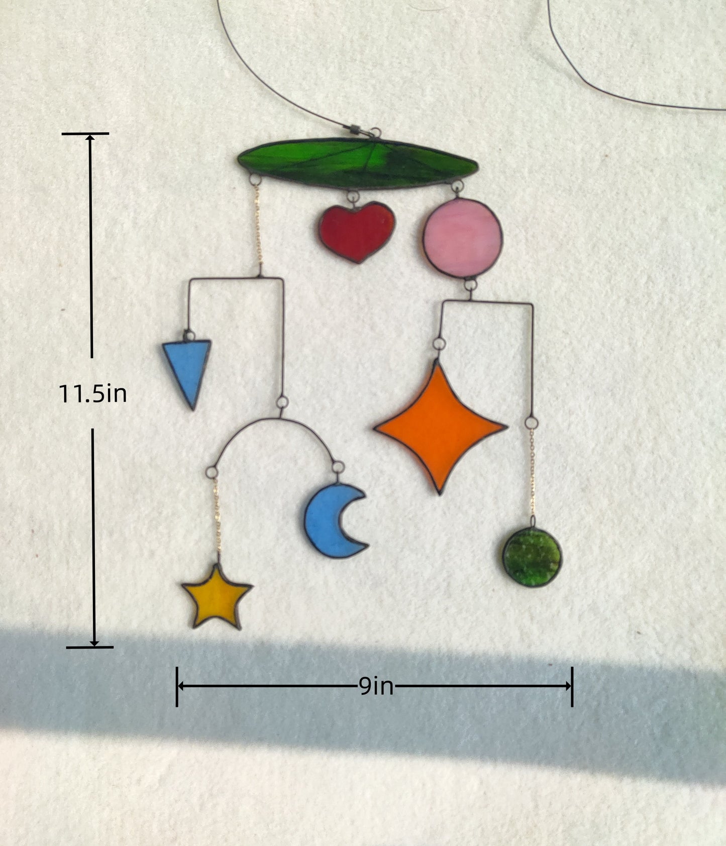 Stained Glass Mobile Suncatcher: Geometric Boho Home Decor