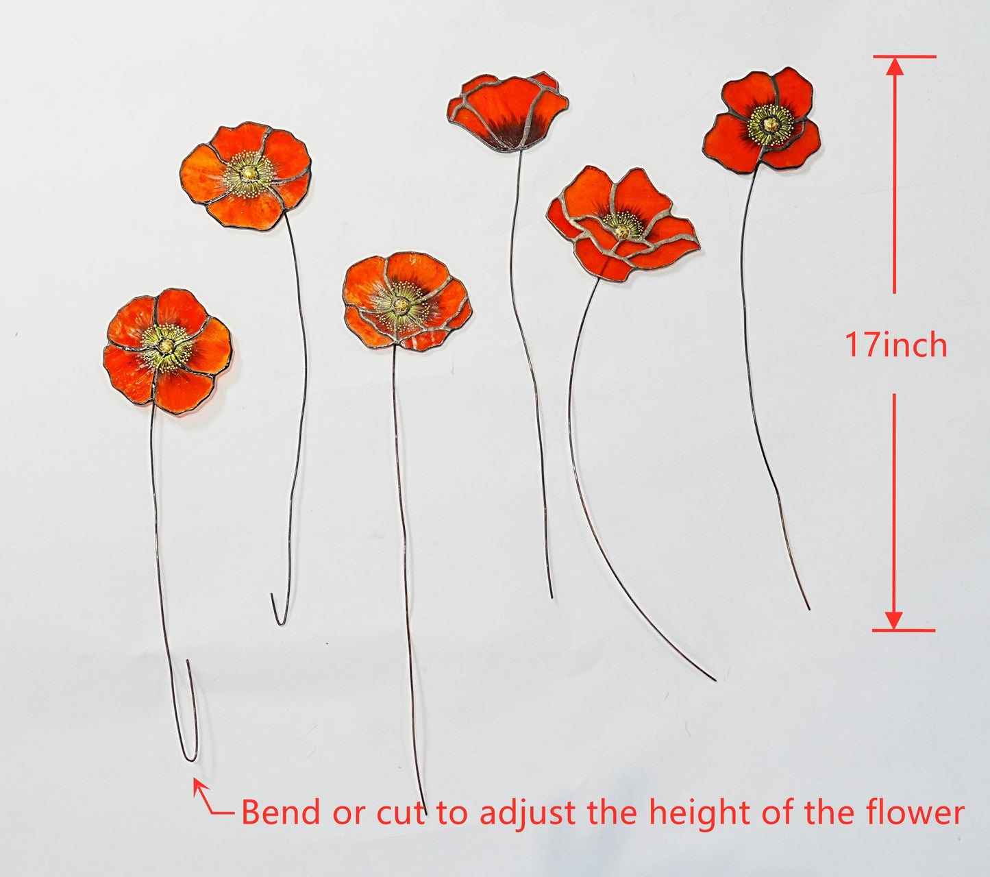 Stained Glass California Poppy Set:Faux Flower Home Decor