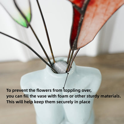 Stained Glass Calla Lily Set: Minimalist Floral Home Decor (17 inch)