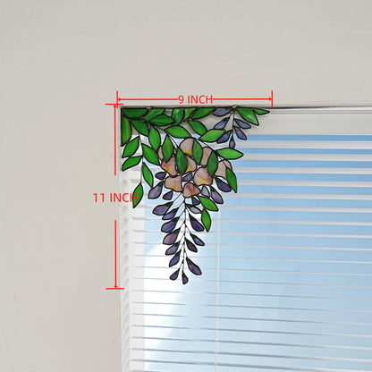 Wisteria stained glass window corner decor-Wisteria suncatcher home decor