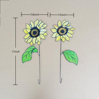 Sunflower Stained Glass Set: Nature Home Decor (7.8 x 7.8 inches)