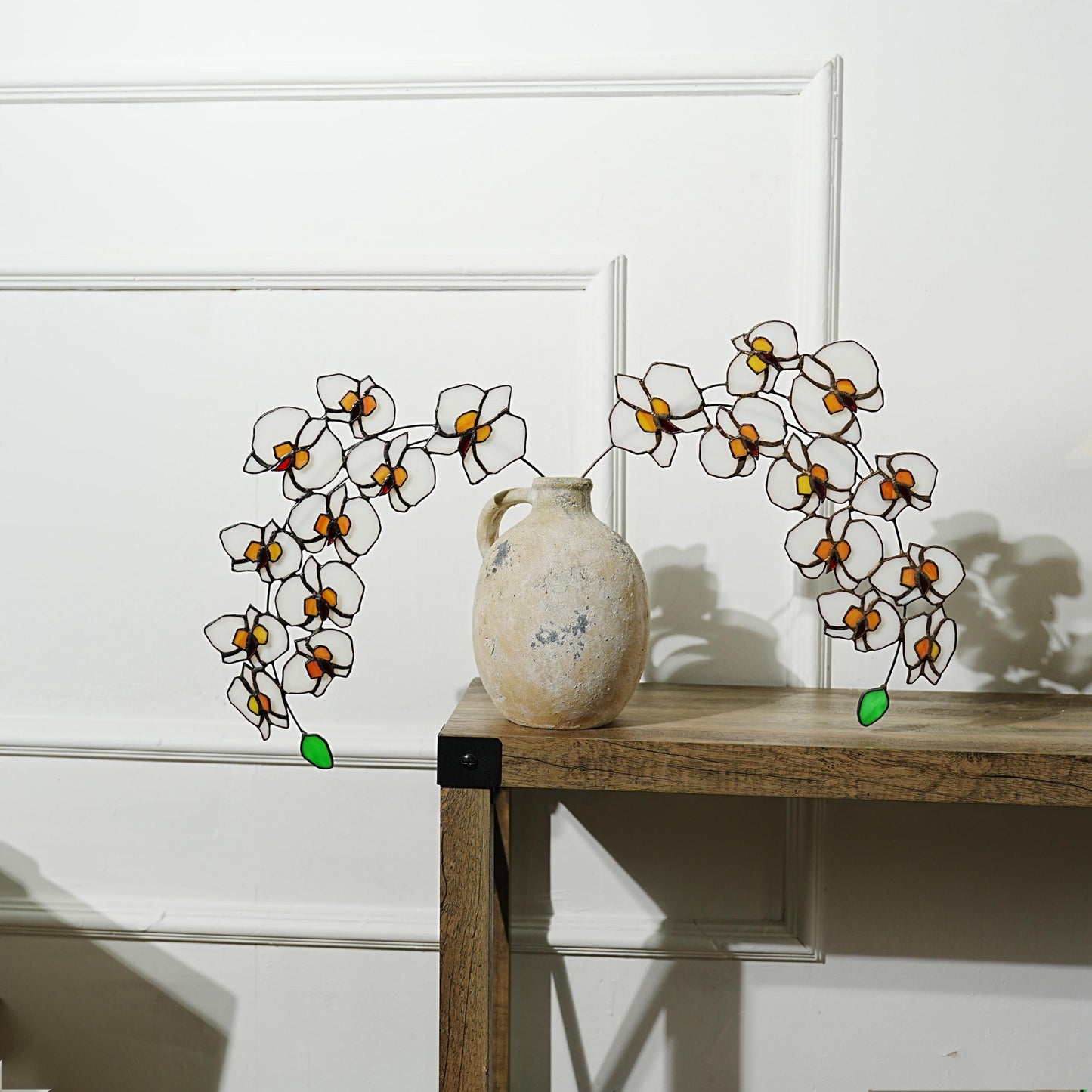 Stained Glass Orchid Flower: Phalaenopsis Home Decor