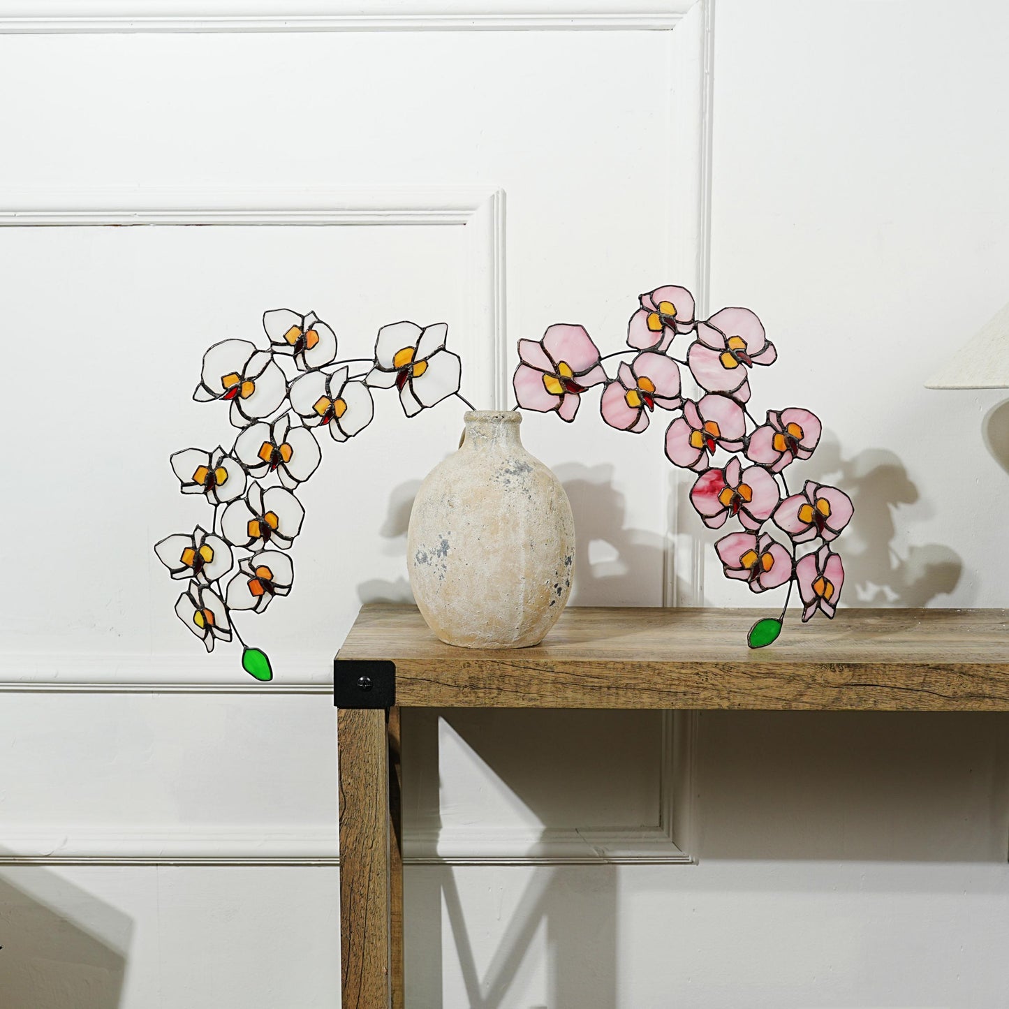 Stained Glass Orchid Flower: Phalaenopsis Home Decor