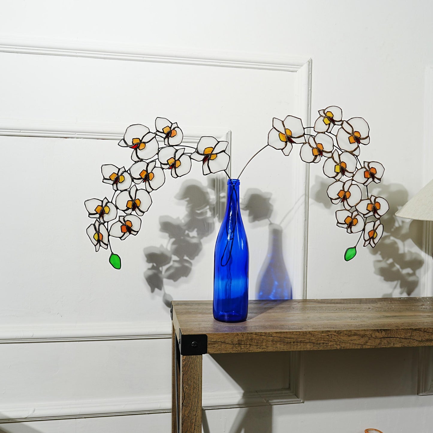 Stained Glass Orchid Flower: Phalaenopsis Home Decor