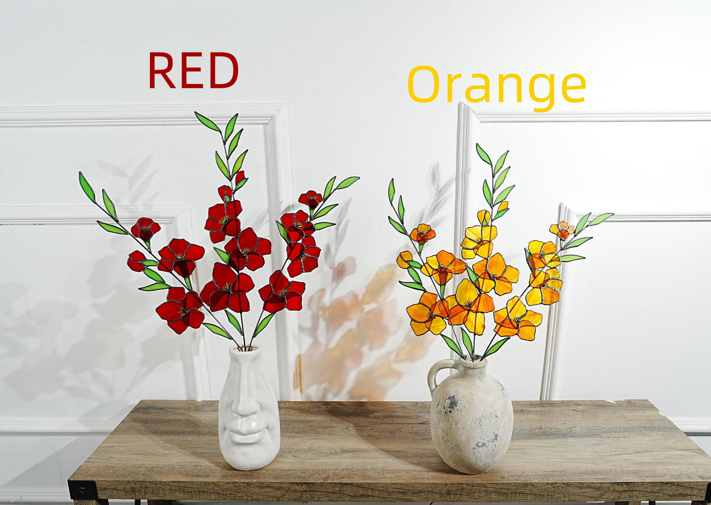 Stained Glass Gladiolus Flower Decor: Boho Garden Art, 22.5x17 in