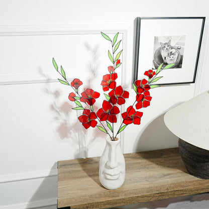 Stained Glass Gladiolus Flower Decor: Boho Garden Art, 22.5x17 in