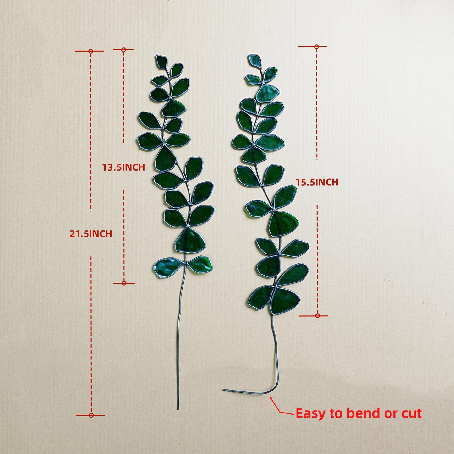 Stained Glass Eucalyptus Branches – Green Leaf Home Decor