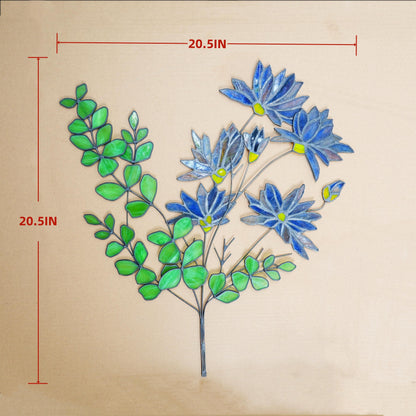 Stained glass Aster and Eucalyptus Bouquet:Minimalist Home Decor