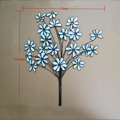 Stained Glass Daisy Bouquet: White Flower Home Decor