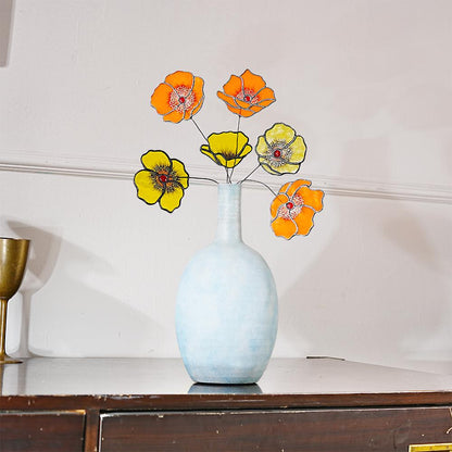 California Poppy Stained Glass Suncatcher Bouquet, Housewarming Gift