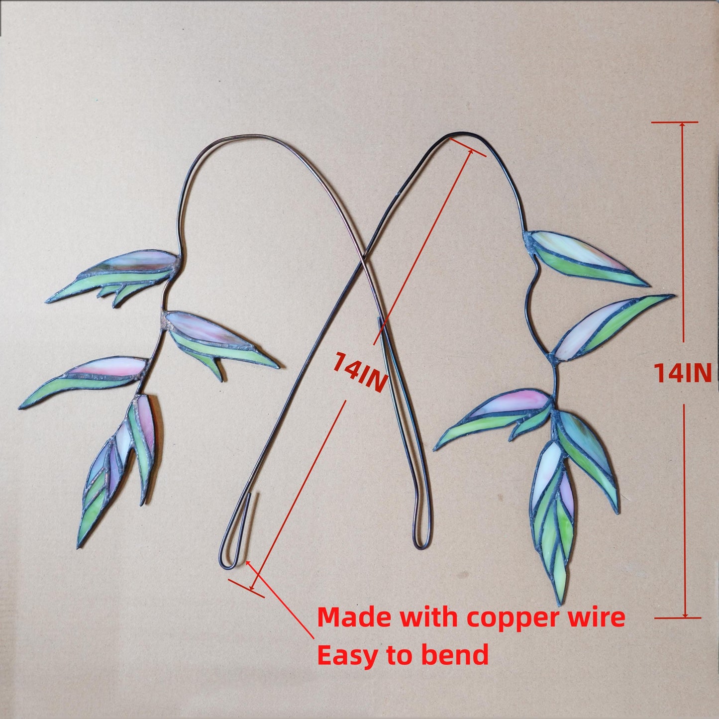 Heliconia stained glass home decor-Unique home gift