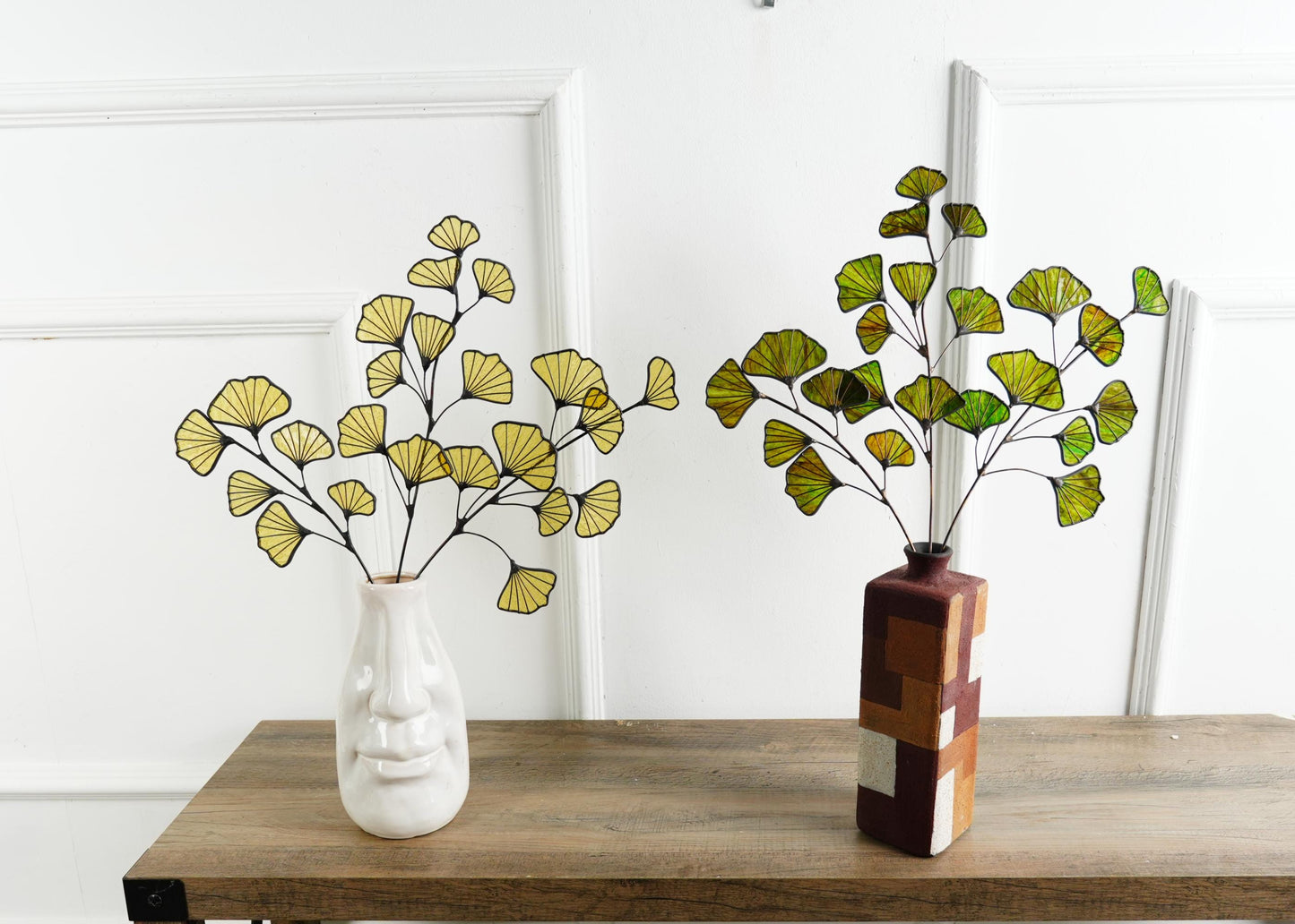 Gingko stianed glass home decor-Unique home decor Gift
