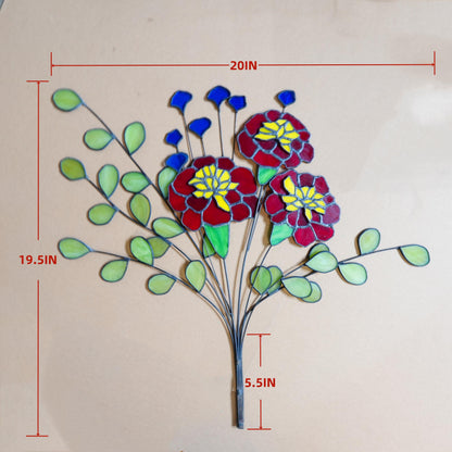 Marigold and Eucalyptus stained glass home decor-Unique Gift