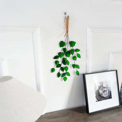 Stained Glass Green Leaf  – Spring Home Decor