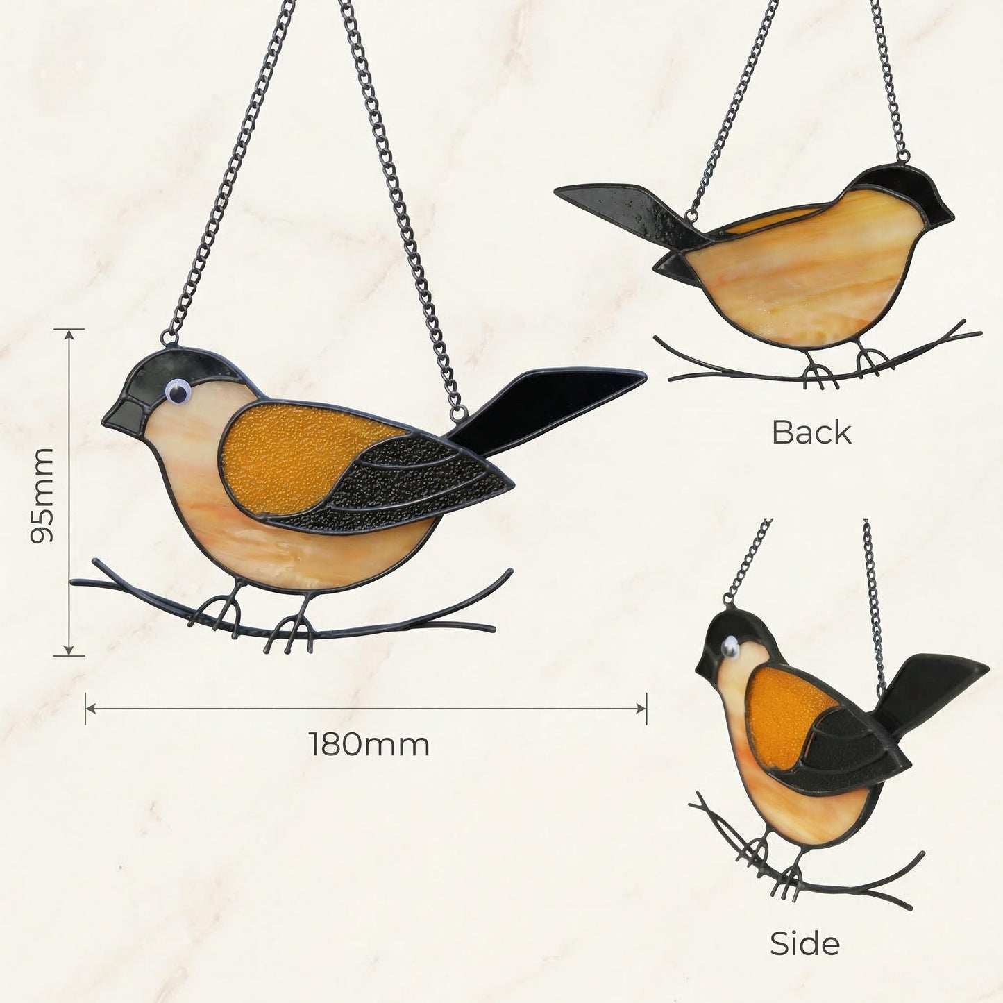 Handmade Stained Glass Bird Suncatcher, Window Hanging, Mother's Day Gift