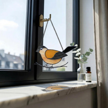 Handmade Stained Glass Bird Suncatcher, Window Hanging, Mother's Day Gift